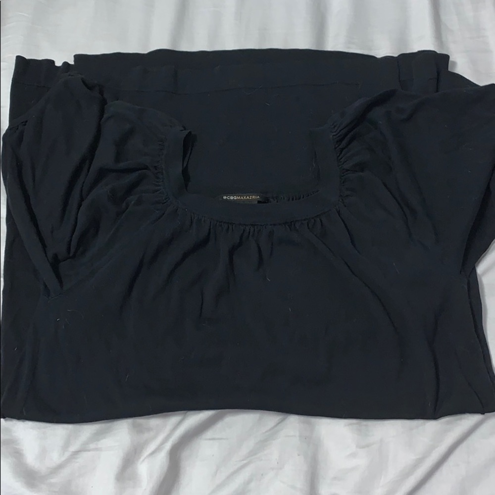 Black BCBG off the shoulder dress